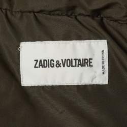 Zadig & Voltaire Green Synthetic Detachable Lining Bob Parka Jacket L