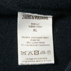 Pre Owned Zadig & Voltaire Grey Wool Crew Neck Rod Jumper XL