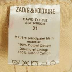 Pre Owned Zadig & Voltaire Cream Tie Dye Denim David Jeans M Waist 32"