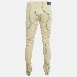 Pre Owned Zadig & Voltaire Cream Tie Dye Denim David Jeans M Waist 32"