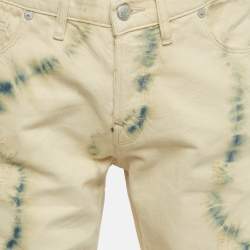 Pre Owned Zadig & Voltaire Cream Tie Dye Denim David Jeans M Waist 32"