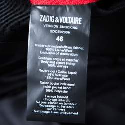 Zadig and Voltaire Black Wool Version Smocking Blazer S