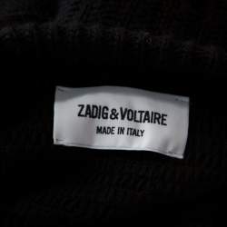 Zadig and Voltaire Black Distressed Knit Merino Wool Jeremy Raye Sweater M