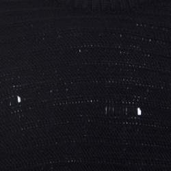 Zadig and Voltaire Black Distressed Knit Merino Wool Jeremy Raye Sweater M