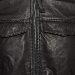 Zadig & Voltaire Black Leather Zip Front Jacket S