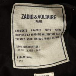 Zadig & Voltaire Black Leather Zip Front Jacket S
