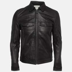 Zadig & Voltaire Black Leather Zip Front Jacket S
