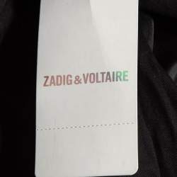 Zadig & Voltaire Black Leather Zip Front Jacket S