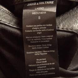 Zadig & Voltaire Black Leather Zip Front Jacket S