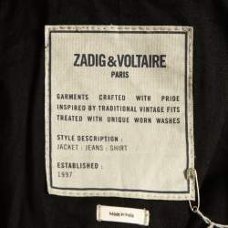 Zadig & Voltaire Black Leather Zip Front Jacket S