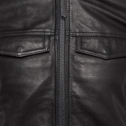 Zadig & Voltaire Black Leather Zip Front Jacket S