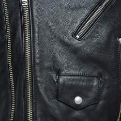 Zadig & Voltaire Black Leather Louis Biker Jacket L