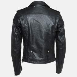 Zadig & Voltaire Black Leather Louis Biker Jacket L