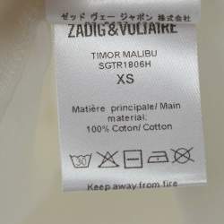 Zadig & Voltaire White Malibu Print Jersey Timor T-Shirt XS