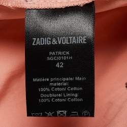 Zadig & Voltaire Pink Cotton Patrick Chino Trousers L