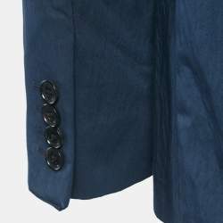 Zadig & Voltaire Marine Blue Cotton Blend Tailored Venice Blazer M