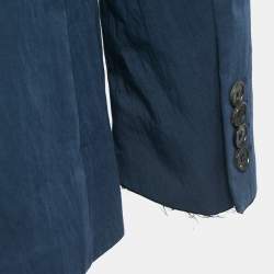 Zadig & Voltaire Marine Blue Cotton Blend Tailored Venice Blazer M
