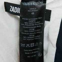 Zadig & Voltaire Marine Blue Cotton Blend Tailored Venice Blazer M