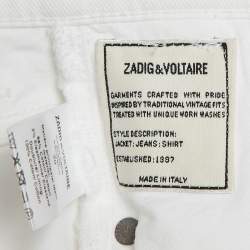 Pre Owned Zadig & Voltaire White Blanc Denim David Crop Jeans M Waist 31.5"