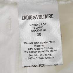 Pre Owned Zadig & Voltaire White Blanc Denim David Crop Jeans M Waist 31.5"