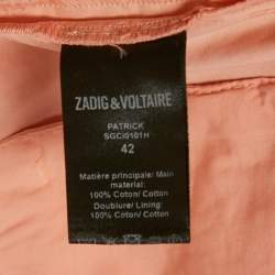 Zadig & Voltaire Pink Cotton Patrick Chino Trousers L