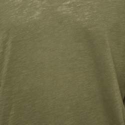 Zadig & Voltaire Khaki Green Light Slub Cotton Nastir Henley T-Shirt L