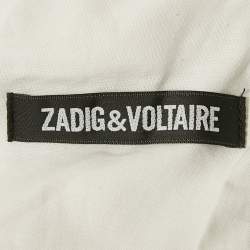 Pre Owned Zadig & Voltaire Navy Blue Cotton Blend Single Breasted Venice Blazer M