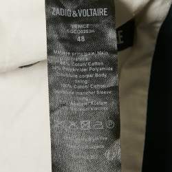Pre Owned Zadig & Voltaire Navy Blue Cotton Blend Single Breasted Venice Blazer M