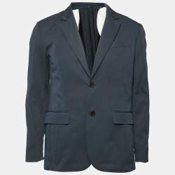 Pre Owned Zadig & Voltaire Navy Blue Cotton Blend Single Breasted Venice Blazer M