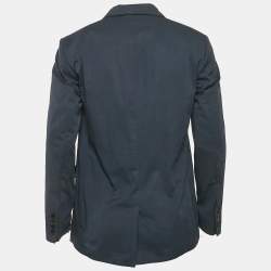 Pre Owned Zadig & Voltaire Navy Blue Cotton Blend Single Breasted Venice Blazer M