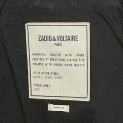 Zadig & Voltaire Black Leather Zip-Up Lasso Jacket XS