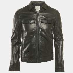 Zadig & Voltaire Black Leather Zip-Up Lasso Jacket XS