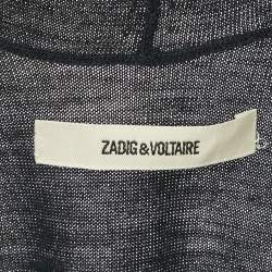 Pre Owned Zadig & Voltaire Midnight Blue Zip-Up Hooded Clash Sweatshirt L