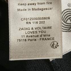 Pre Owned Zadig & Voltaire Midnight Blue Zip-Up Hooded Clash Sweatshirt L