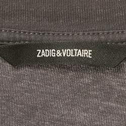 Pre Owned Zadig & Voltaire Grey Ted Photoprint Jersey Real Life T-Shirt XL