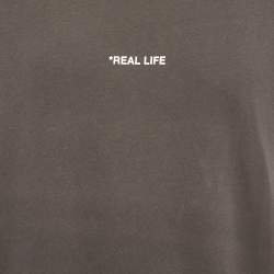 Pre Owned Zadig & Voltaire Grey Ted Photoprint Jersey Real Life T-Shirt XL
