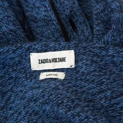 Pre Owned Zadig and Voltaire Blue Wool Knit Malt Cardigan S