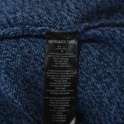 Pre Owned Zadig and Voltaire Blue Wool Knit Malt Cardigan S