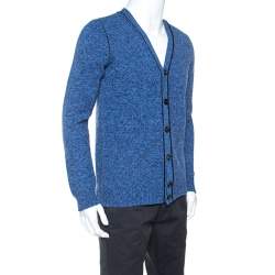 Pre Owned Zadig and Voltaire Blue Wool Knit Malt Cardigan S