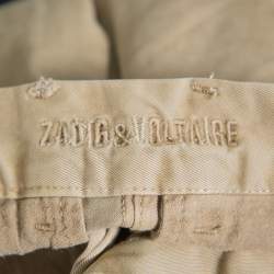 Pre Owned Zadig and Voltaire Beige Stretch Cotton Pomeriggio Trousers S
