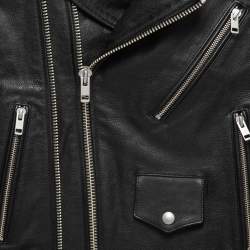 Pre Owned Zadig & Voltaire Black Leather Louis Biker Jacket L