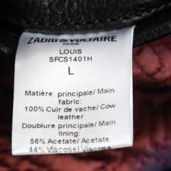 Pre Owned Zadig & Voltaire Black Leather Louis Biker Jacket L