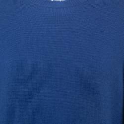 Zadig & Voltaire Blue Distressed Wool Crew Neck Sweater XL