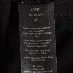 Zadig & Voltaire Black Leather Zip Front Jacket XS