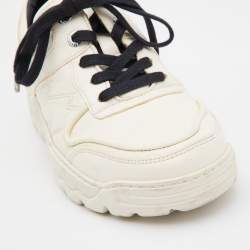 Zadig and Voltaire Cream Leather Low Top Sneakers Size 39