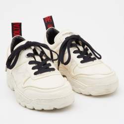 Zadig and Voltaire Cream Leather Low Top Sneakers Size 39