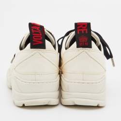 Zadig and Voltaire Cream Leather Low Top Sneakers Size 39