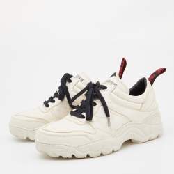 Zadig and Voltaire Cream Leather Low Top Sneakers Size 39