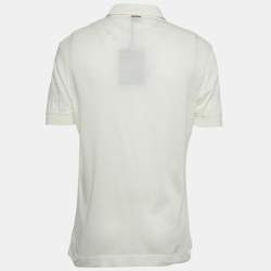 Pre Owned Zegna Off-White Cotton Polo T-Shirt L