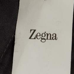 Pre Owned Zegna Navy Blue Wool Pleated Trouser S